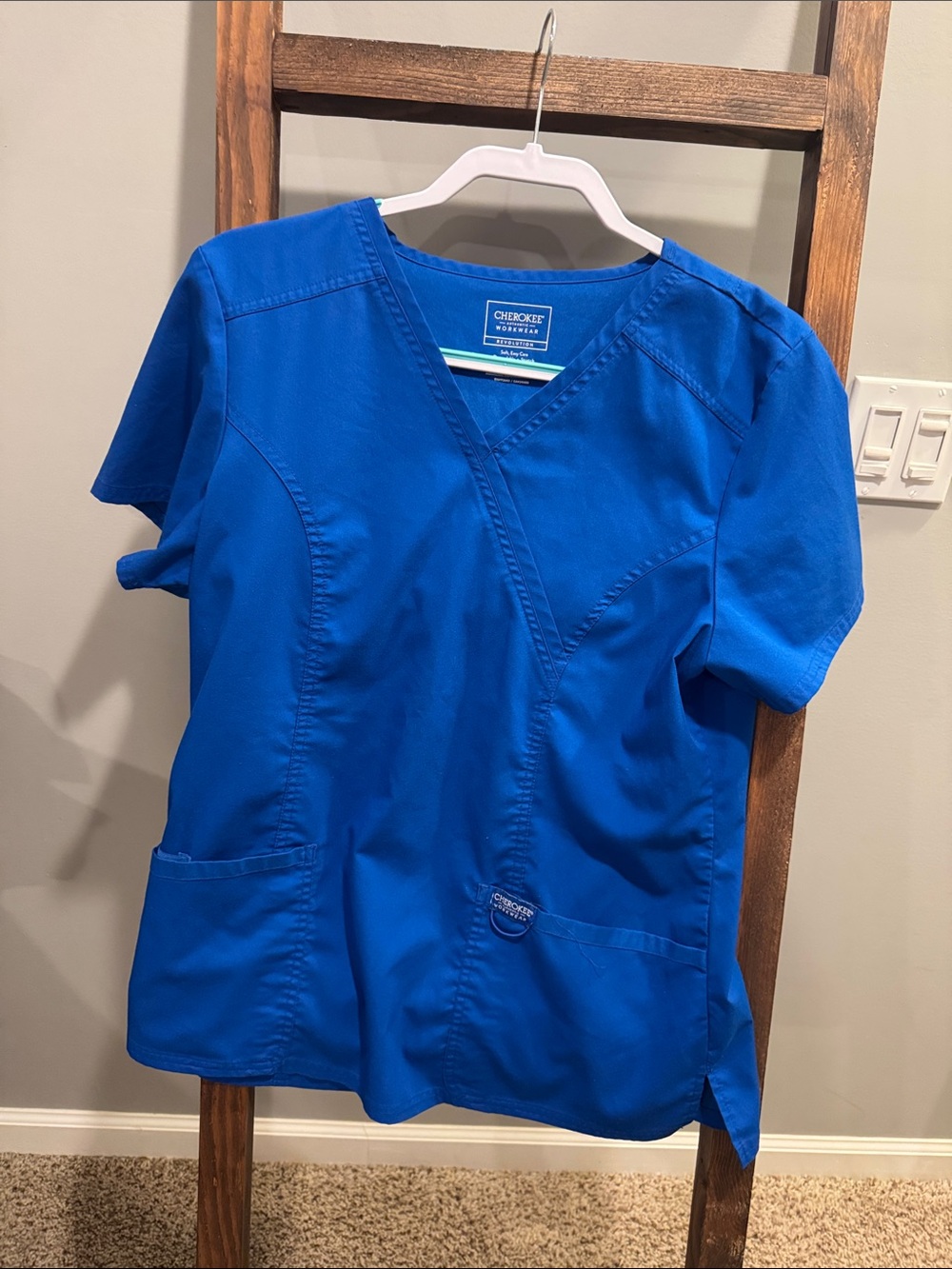 Cherokee V-Neck Scrub Tunic in Royal Blue
